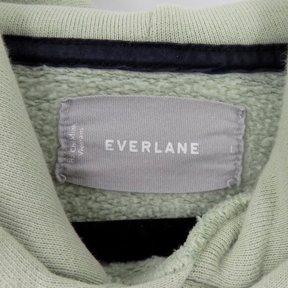 Everlane The French Terry Hooded Sweatshirt Size Large Light Green - Picture 3 of 4